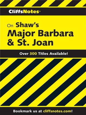 cover image of CliffsNotes on Shaw's Major Barbara & St. Joan